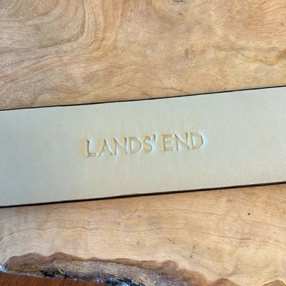 Mens Lands End Leather Belt - Size 48